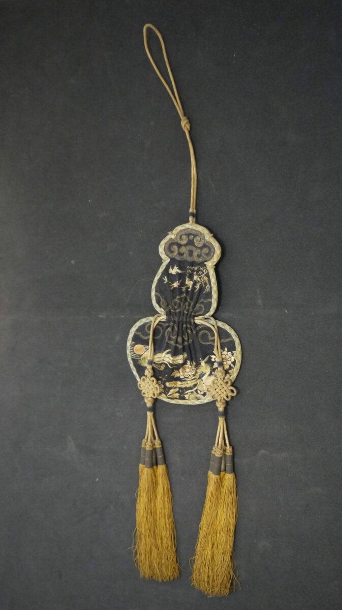 Hebao - sac bourse soie et passementerie Chine XIXème