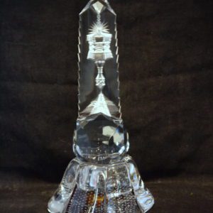 sculpture prisme cadeau communion cristal taillé Val Saint Lambert - Graffart