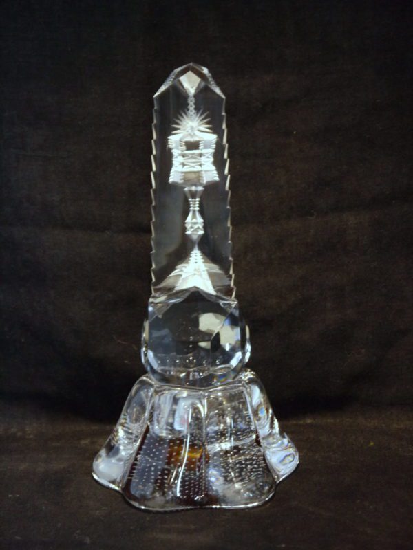 sculpture prisme cadeau communion cristal taillé Val Saint Lambert - Graffart