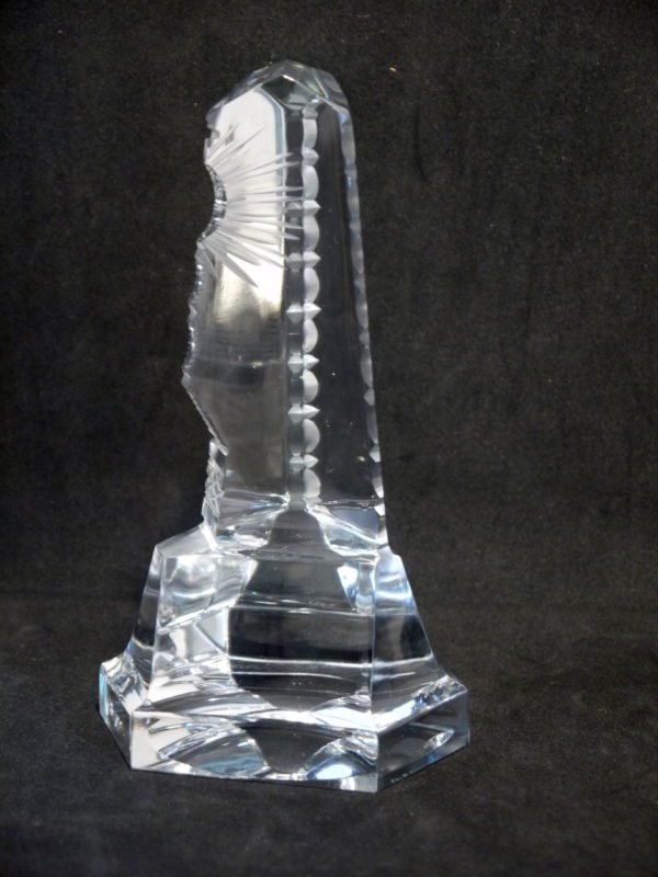 sculpture prisme cadeau communion cristal clair taillé Val Saint Lambert - Signé – Image 2