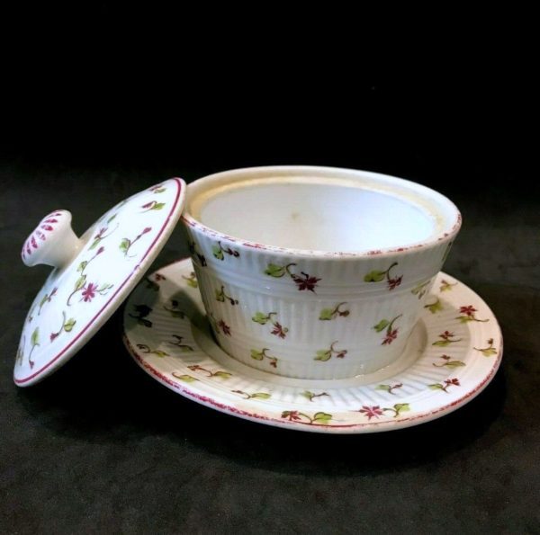 Beurrier, pot couvert en porcelaine Rauenstein Thuringe, Allemagne début XIXème – Image 2