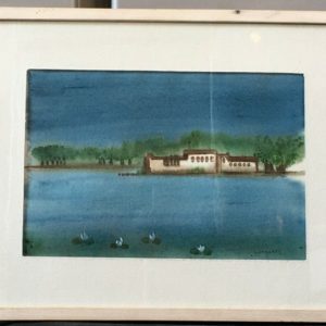 Clélie LAMBERTY (1930-2013) Peintre Liège - Aquarelle - Maison Blanche