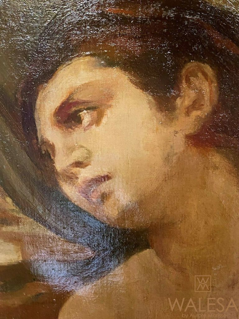 Huile sur toile "Martyre de Sainte Agathe" Antiquités Maison Walesa