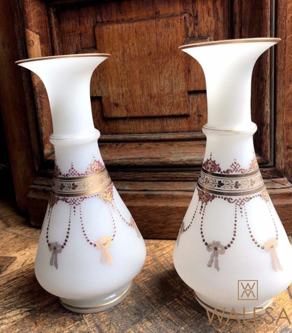 vases OPALINE peints
