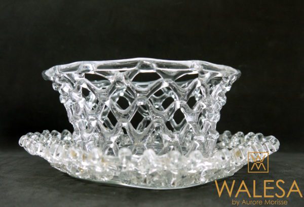 Corbeille et plateau en vannerie de cristal 18ème – Image 2