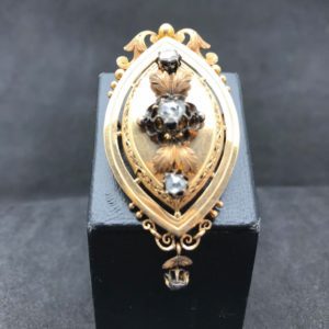 Broche - pendentif, or diamants. Style Napoléon III vers 1860