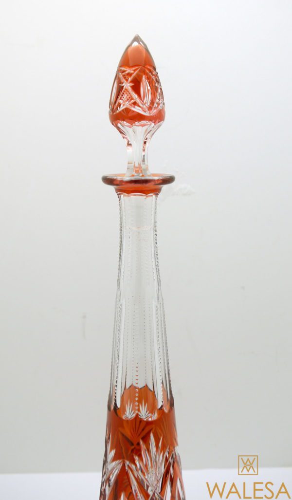 Carafe Eiffel 44cm Val Saint Lambert cristal doublé Aurore taillé – Image 6