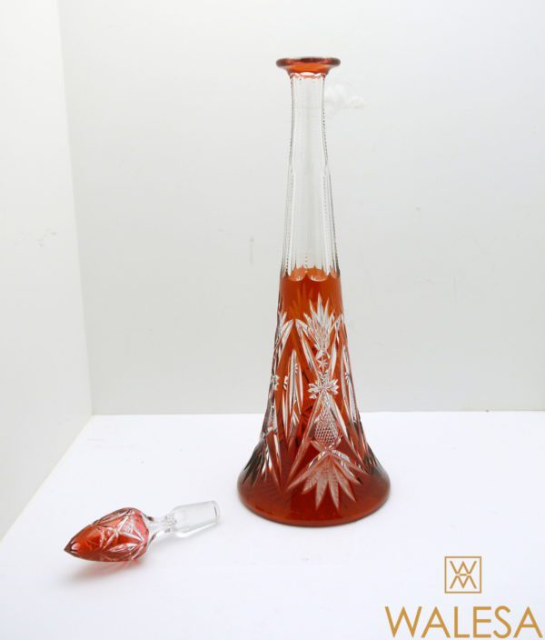 Carafe Eiffel 44cm Val Saint Lambert cristal doublé Aurore taillé – Image 5