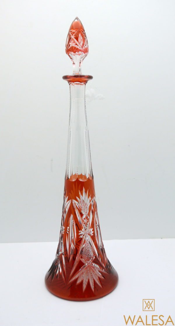 Carafe Eiffel 44cm Val Saint Lambert cristal doublé Aurore taillé