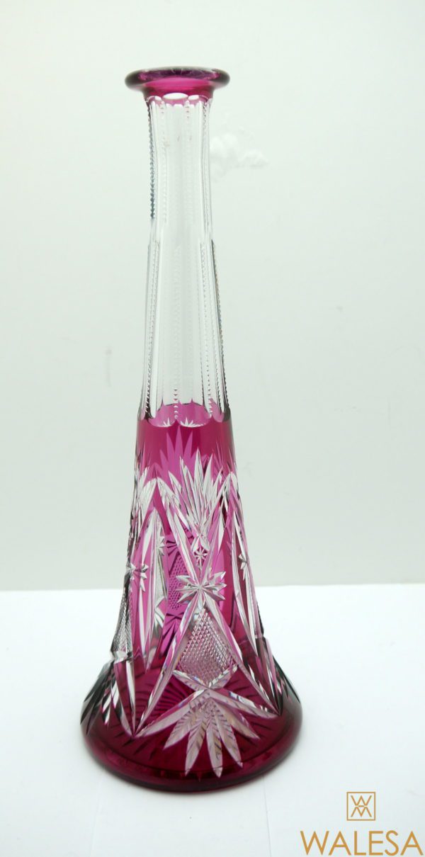 Carafe Eiffel  44cm Val Saint Lambert cristal doublé Aubergine taillé – Image 2