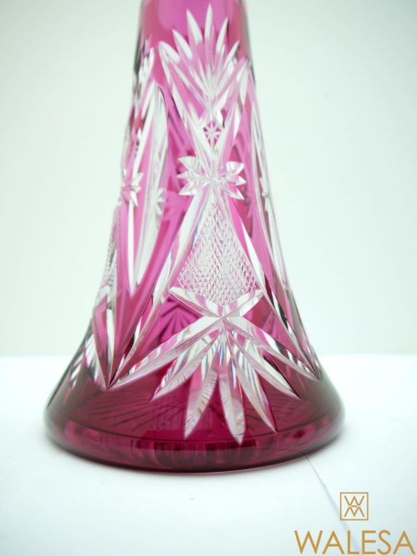 Carafe Eiffel  44cm Val Saint Lambert cristal doublé Aubergine taillé – Image 3