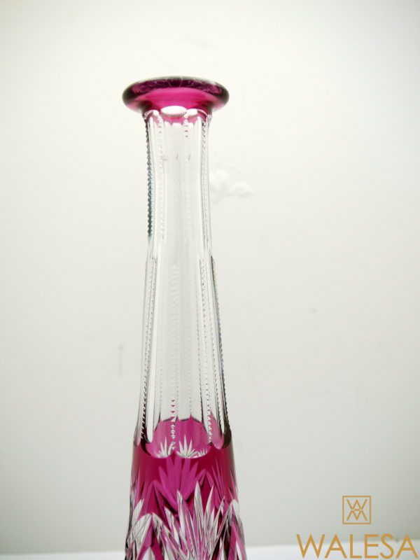 Carafe Eiffel  44cm Val Saint Lambert cristal doublé Aubergine taillé – Image 4