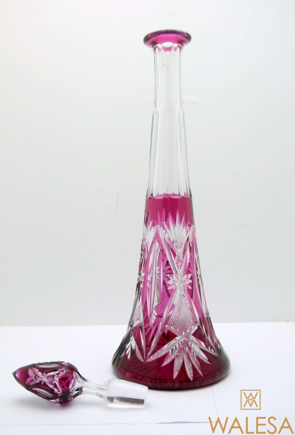 Carafe Eiffel  44cm Val Saint Lambert cristal doublé Aubergine taillé – Image 5