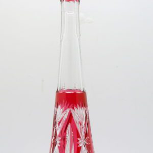 Carafe Eiffel 44cm Val Saint Lambert cristal doublé rouge taillé