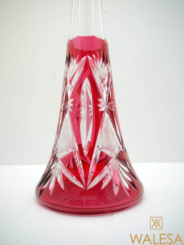 Carafe Eiffel  44cm Val Saint Lambert cristal doublé Rouge taillé – Image 2