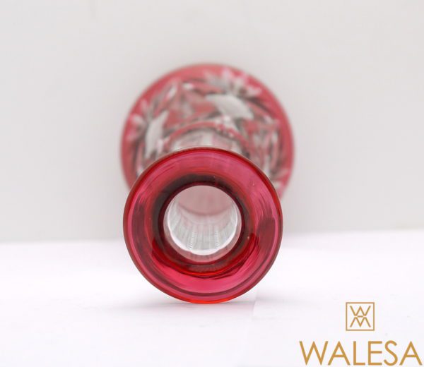 Carafe Eiffel  44cm Val Saint Lambert cristal doublé Rouge taillé – Image 7