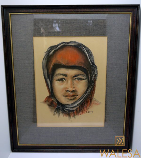 Portrait pastel et fusain signé J Caris – Image 5