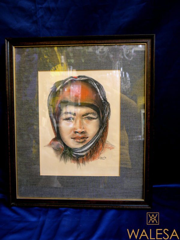 Portrait pastel et fusain signé J Caris – Image 3