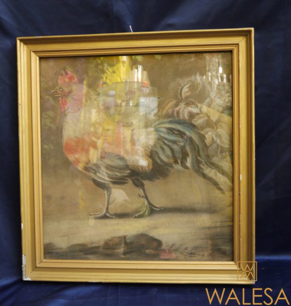 Pastel animalier ancien "Coq français" XIXème – Image 8