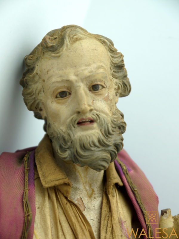 Santon napolitain en terre cuite polychrome XVIIIe siècle – Image 4