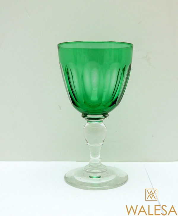 9 verres à vin blanc cristal taillé à facettes Val Saint Lambert – Image 2