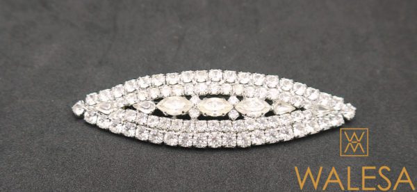 Broche fantaisie forme amande pavée de zircons – Image 2