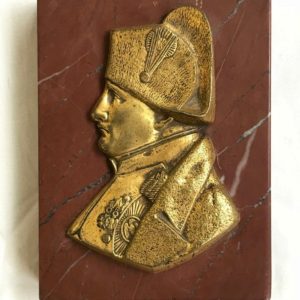 NAPOLEON buste de profil, bronze doré signé C. DE. FRANOZ