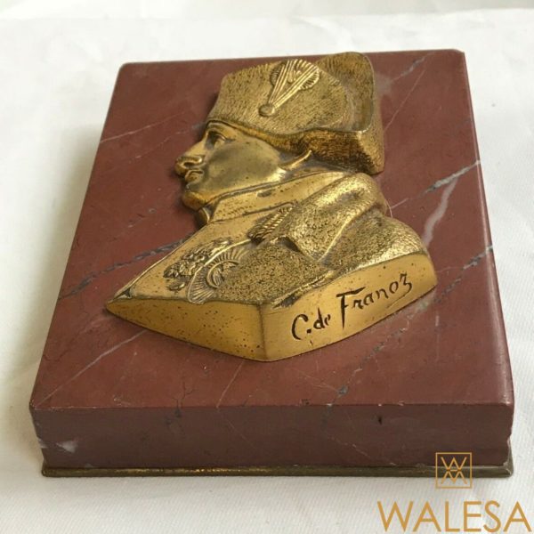 NAPOLEON profil en bronze doré signé C. DE FRANOZ – Image 3