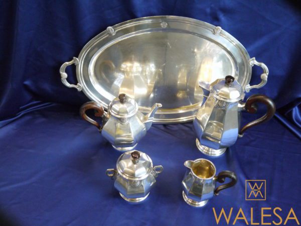 Service à thé et café argent massif de la maison Wolfers – Image 4