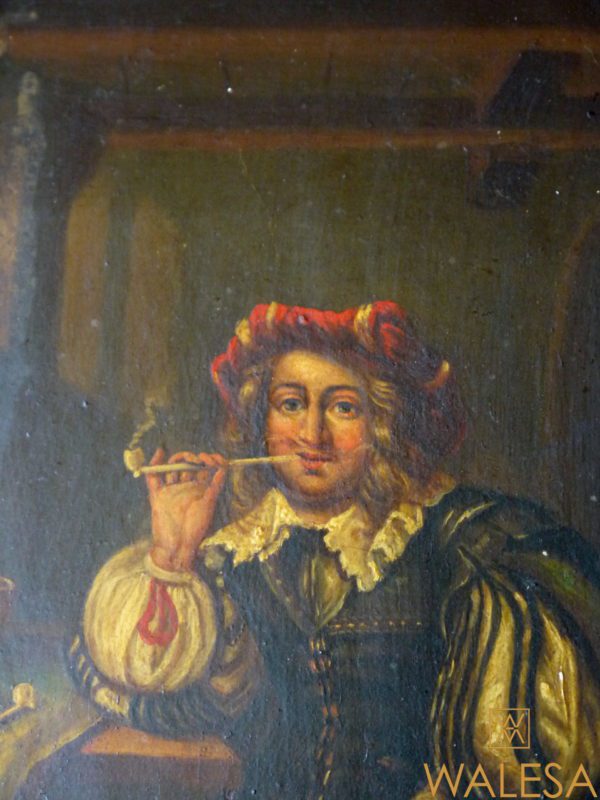 Huile sur cuivre Gentilhomme signée – Image 3