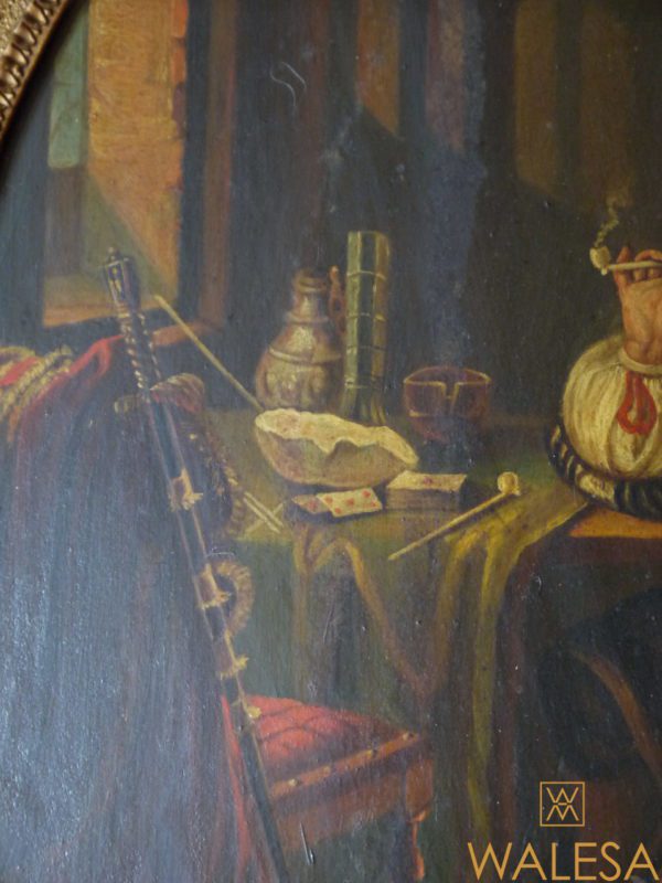 Huile sur cuivre Gentilhomme signée – Image 4