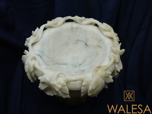 Coupe sur piédouche en marbre et albâtre Napoléon III – Image 3