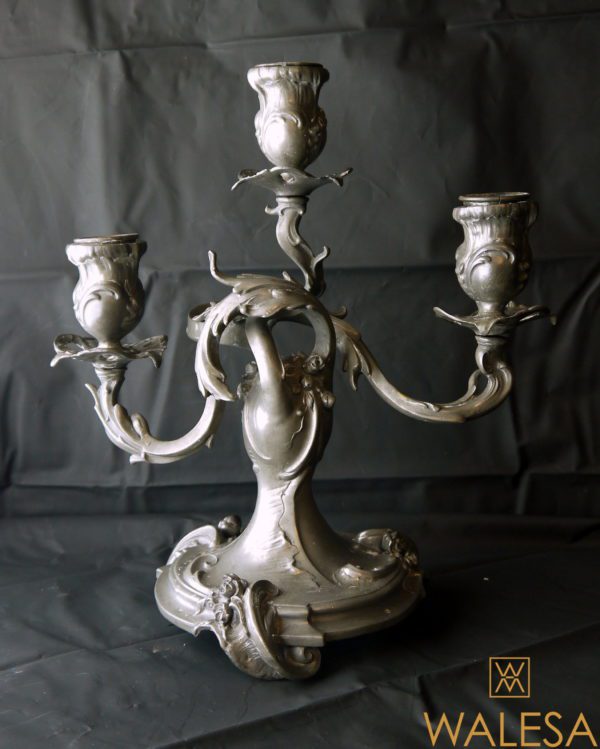 Paire de candélabres en étain signée Ignaz Mansch – Image 6