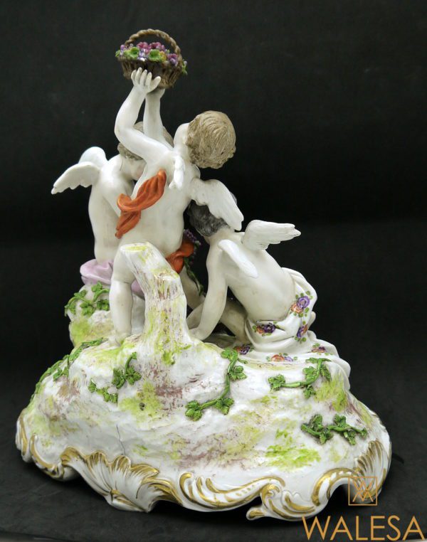 Groupe en porcelaine polychrome dans le goût de Meissen – Image 3
