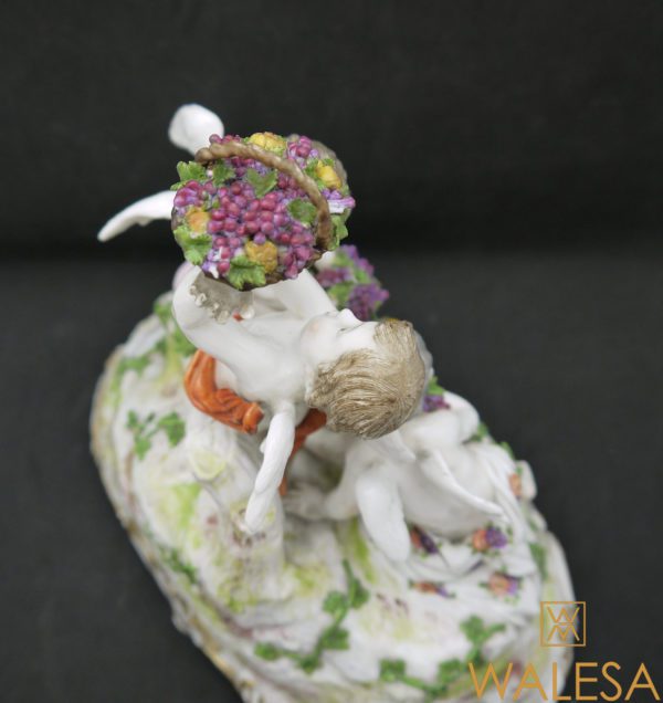 Groupe en porcelaine polychrome dans le goût de Meissen – Image 9