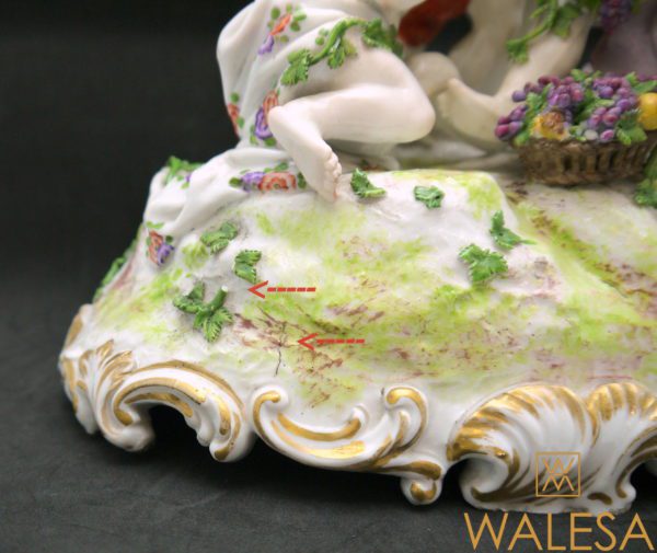 Groupe en porcelaine polychrome dans le goût de Meissen – Image 8