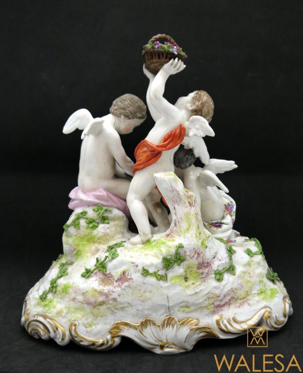 Groupe en porcelaine polychrome dans le goût de Meissen – Image 6