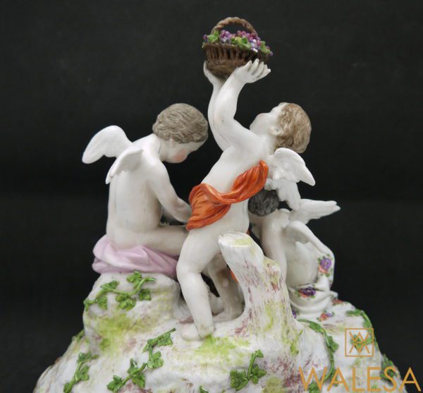 Groupe en porcelaine polychrome dans le goût de Meissen – Image 4