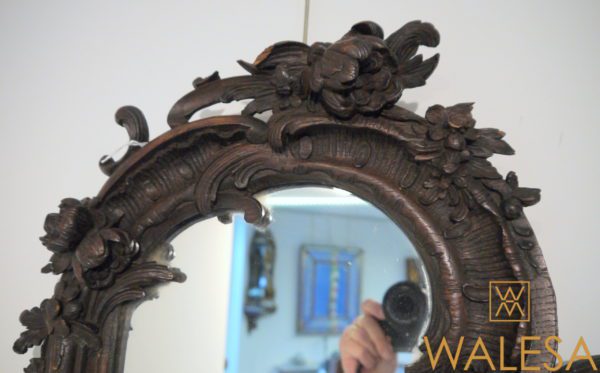 Miroir En Bois Sculpté De Style Louis XV Chêne Massif - XIXème – Image 5