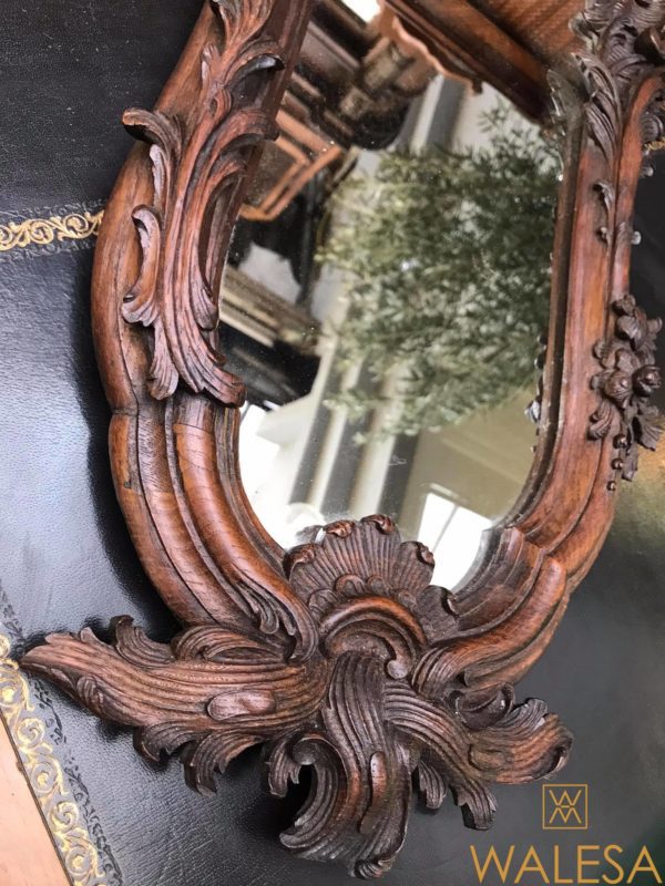 Miroir En Bois Sculpté De Style Louis XV Chêne Massif - XIXème – Image 4