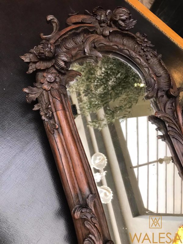 Miroir En Bois Sculpté De Style Louis XV Chêne Massif - XIXème – Image 3