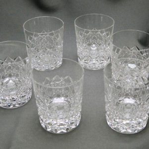 6 gobelets à Whisky cristal clair taillé signés Val Saint Lambert