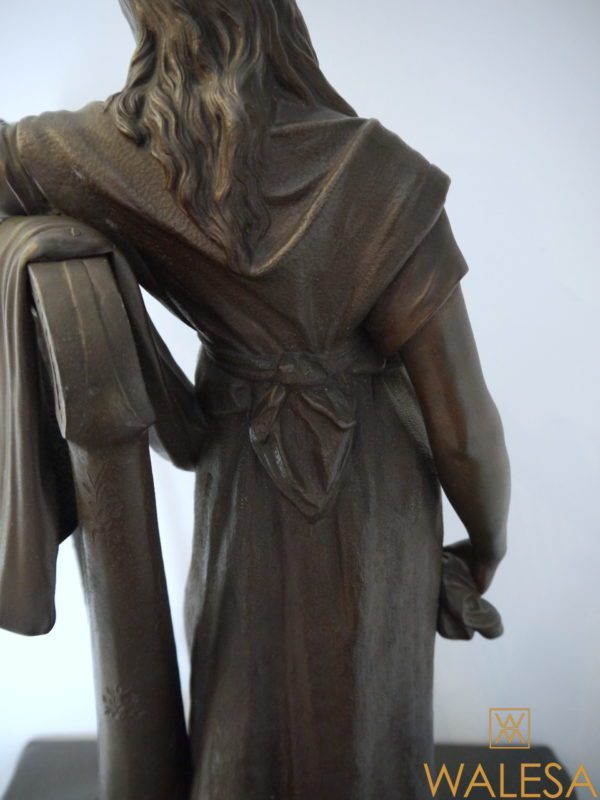 Auguste Moreau Sculpture, Femme à la harpe - 66 cm - Régule – Image 5