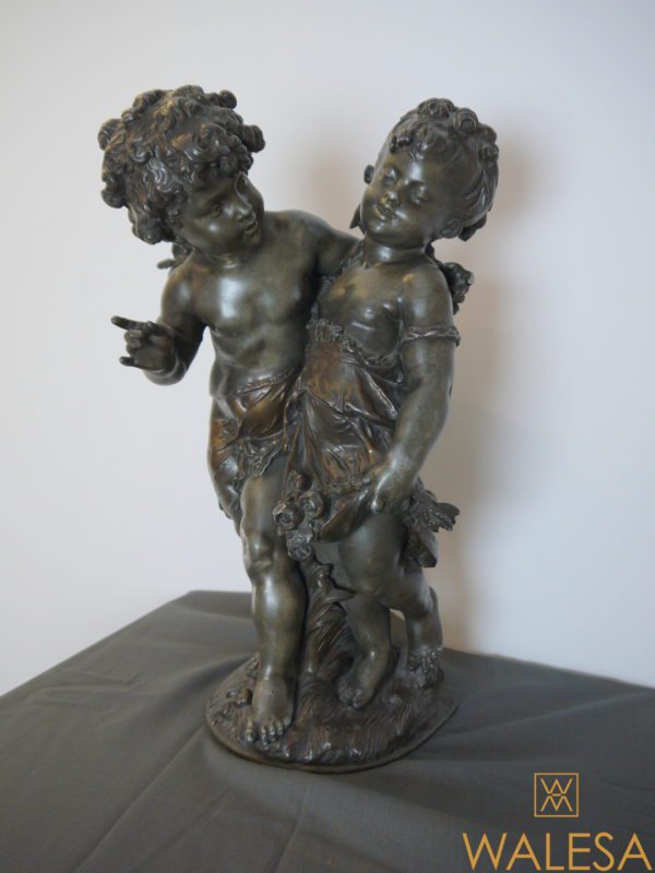 Auguste Moreau Sculpture Couple d'enfants - Régule – Image 3