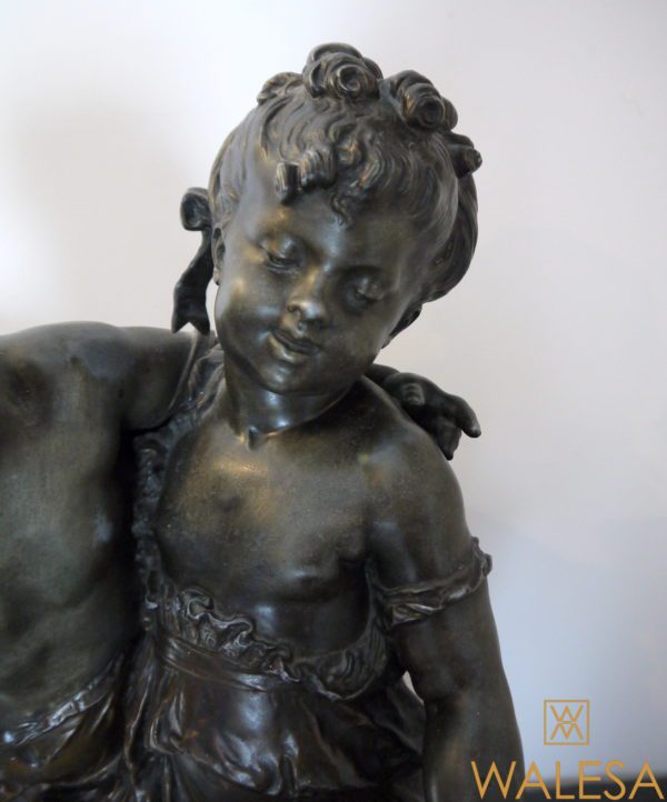 Auguste Moreau Sculpture Couple d'enfants - Régule – Image 5