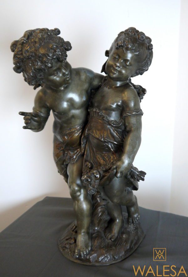 Auguste Moreau Sculpure Couple d'enfants