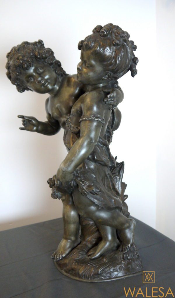 Auguste Moreau Sculpture Couple d'enfants - Régule – Image 6