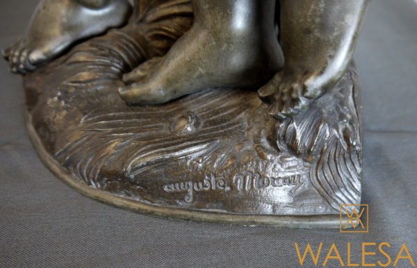 Auguste Moreau Sculpture Couple d'enfants - Régule – Image 8