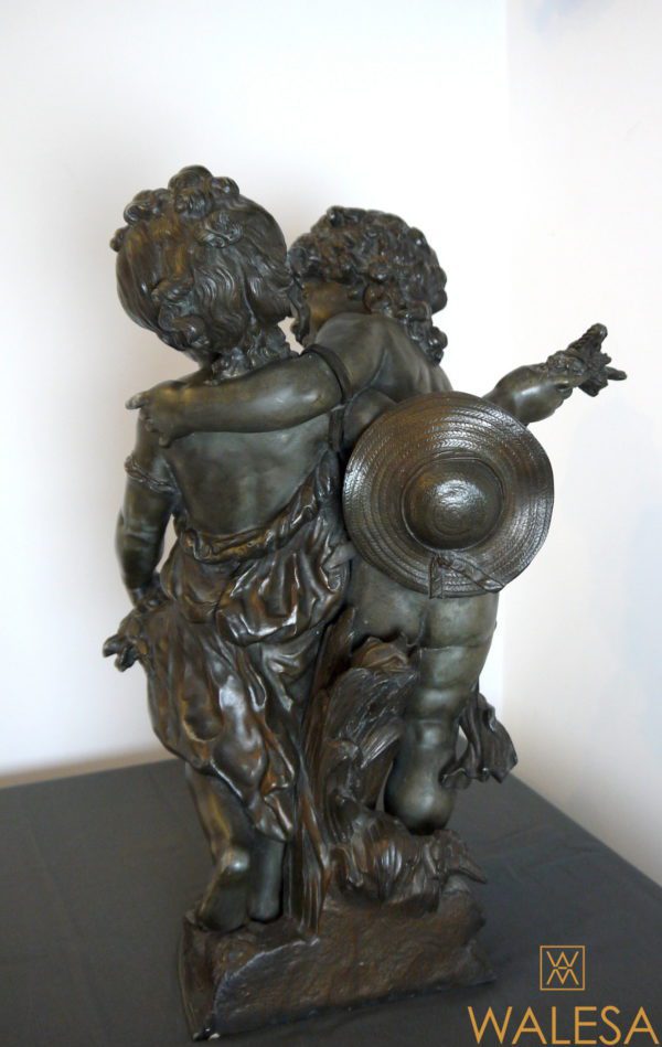 Auguste Moreau Sculpture Couple d'enfants - Régule – Image 4