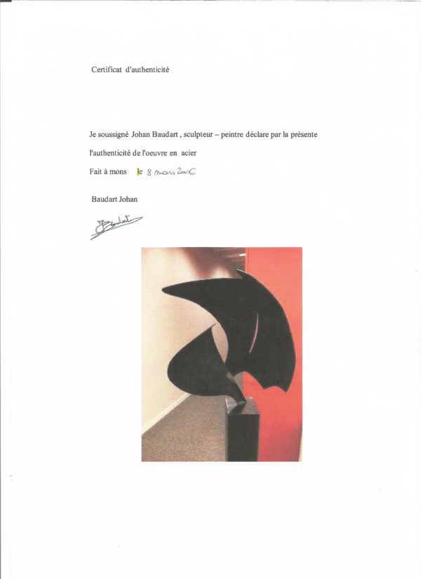 Baudart Johan, sculpture en acier sur socle, signée datée – Image 11